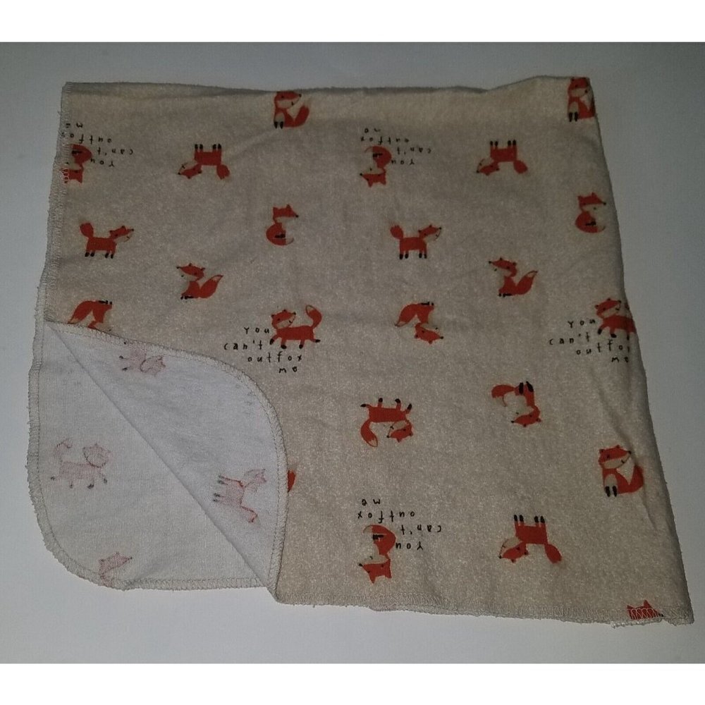 Gerber Tan Fox Receiving Blanket Lovey Security 100% Cotton You Can't Outfox Me